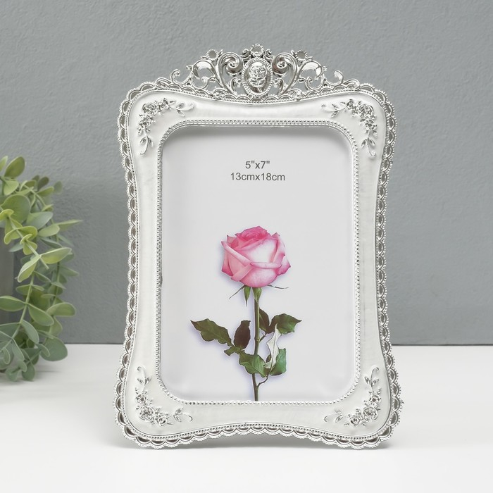 Фоторамка 13х18 см "Овал с розами" перламутр 24х17х1 см