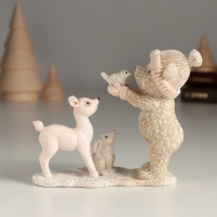 Сувенир полистоун "Знакомство лесных друзей" 12х4,5х9,5 см