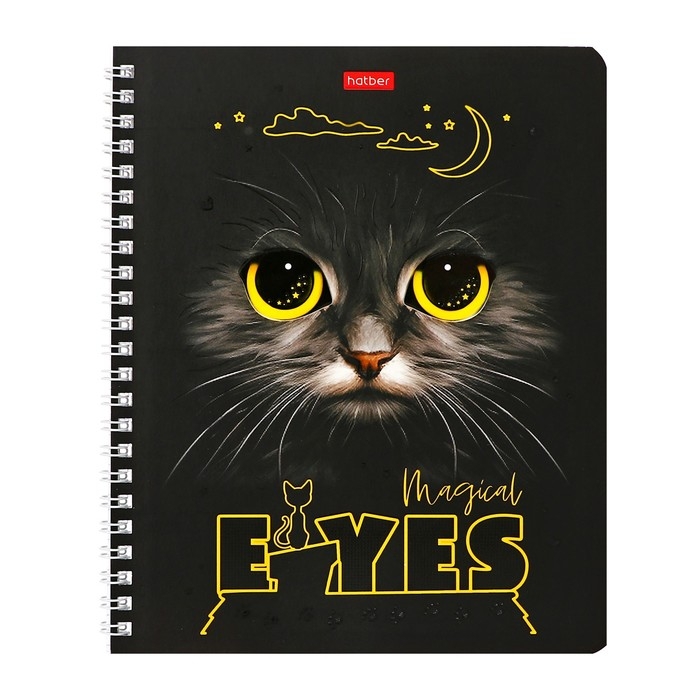 Тетрадь 48 листов в клетку, на гребне Тетрадь 48 листов в клетку, на гребне "Волшебные глаза", обложка мелованный картон, матовая ламинация, 3D-лак, блок 65 г/м2, МИКС