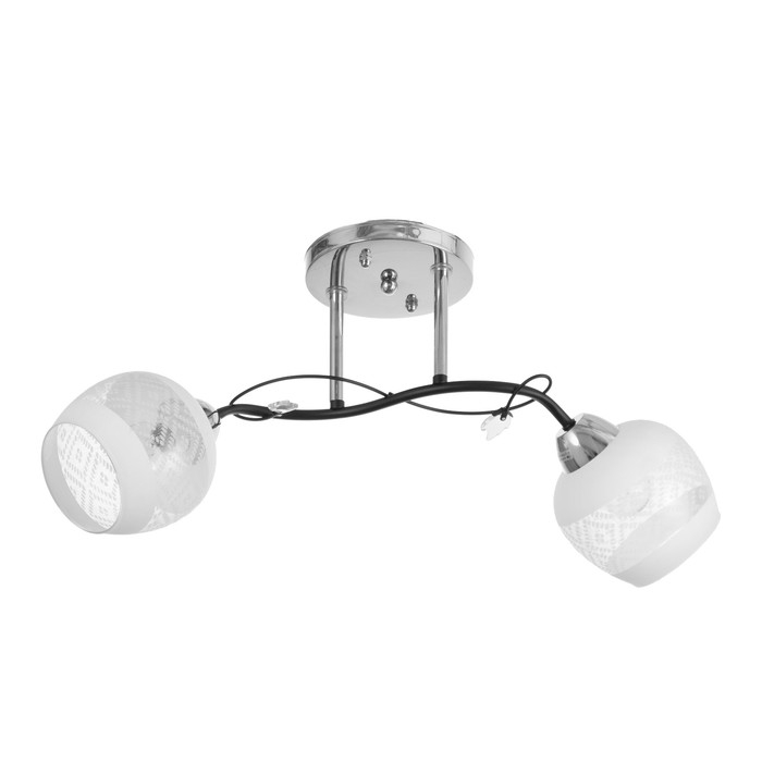 Люстра Люстра "Мона" 2х60Вт Е27 Хром, чёрный 45х35х28см