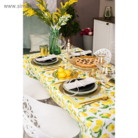 Скатерть "Этель" Лимоны 180х147 см, 100% хлопок, репс 190 гр/м2