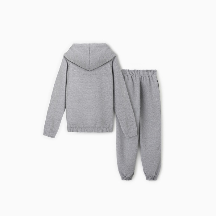 Костюм детский (худи, брюки) MINAKU: Exclusive print, цвет светло-серый меланж, рост 104 см