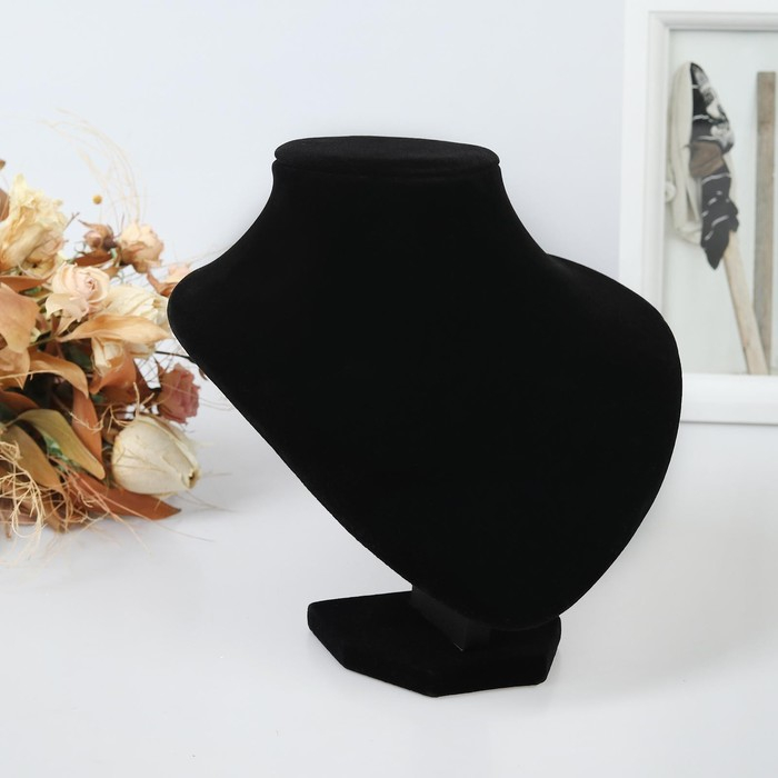 Бюст для украшений, 13×17×15,5 см, h=15,5 см, цвет чёрный Бюст для украшений, 13×17×15,5 см, h=15,5 см, цвет чёрный