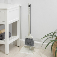 Веник с совком &laquo;Ленивка&raquo;, 19,5&times;25&times;90 см, цвет бежевый