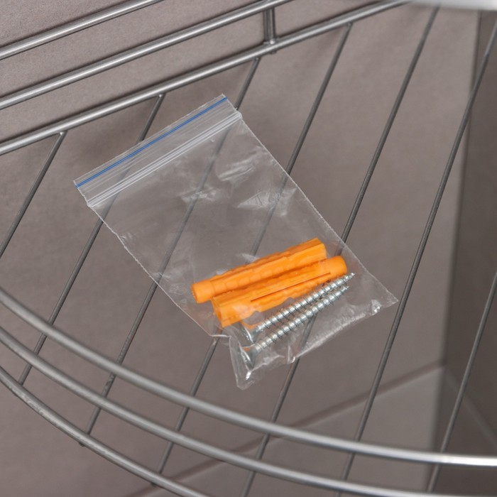 Полка угловая 3-х ярусная, 20×20×49 см, цвет хром Полка угловая 3-х ярусная, 20×20×49 см, цвет хром