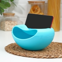 Тарелка пластиковая для семечек и орехов «Плэтэр», 20×11 см, с подставкой для телефона, цвет МИКС Тарелка пластиковая для семечек и орехов «Плэтэр», 20×11 см, с подставкой для телефона, цвет МИКС