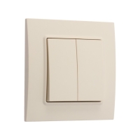 Выключатель TOT Elegant, 10 А, 2 кл., скрытый, бежевый Выключатель TOT Elegant, 10 А, 2 кл., скрытый, бежевый