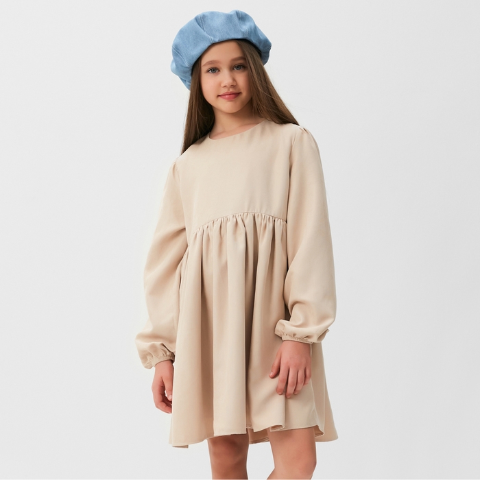 Платье для девочки MINAKU цвет бежевый, размер 122 Платье для девочки MINAKU цвет бежевый, размер 122