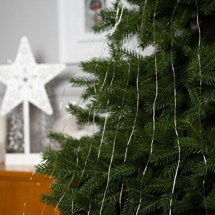 Гирлянда &laquo;Конский хвост&raquo; 10 нитей по 1.5 м, IP20, серебристая нить, 150 LED, свечение тёплое белое, 12 В