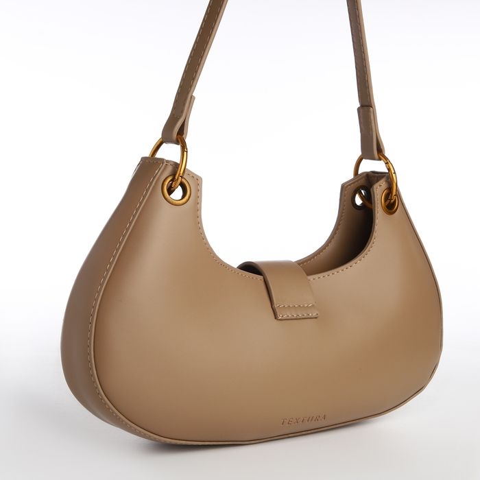 Сумка женская багет на молнии TEXTURA, средний размер, цвет светло-коричневый Сумка женская багет на молнии TEXTURA, средний размер, цвет светло-коричневый