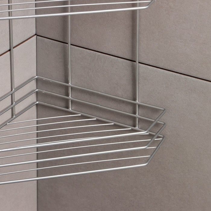 Полка угловая 3-х ярусная «Трапеция», 25×18×49 см, цвет хром Полка угловая 3-х ярусная «Трапеция», 25×18×49 см, цвет хром