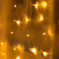 Гирлянда &laquo;Занавес&raquo; 2 &times; 3 м, IP20, прозрачная нить, 720 LED, свечение тёплое белое, 8 режимов, 220 В