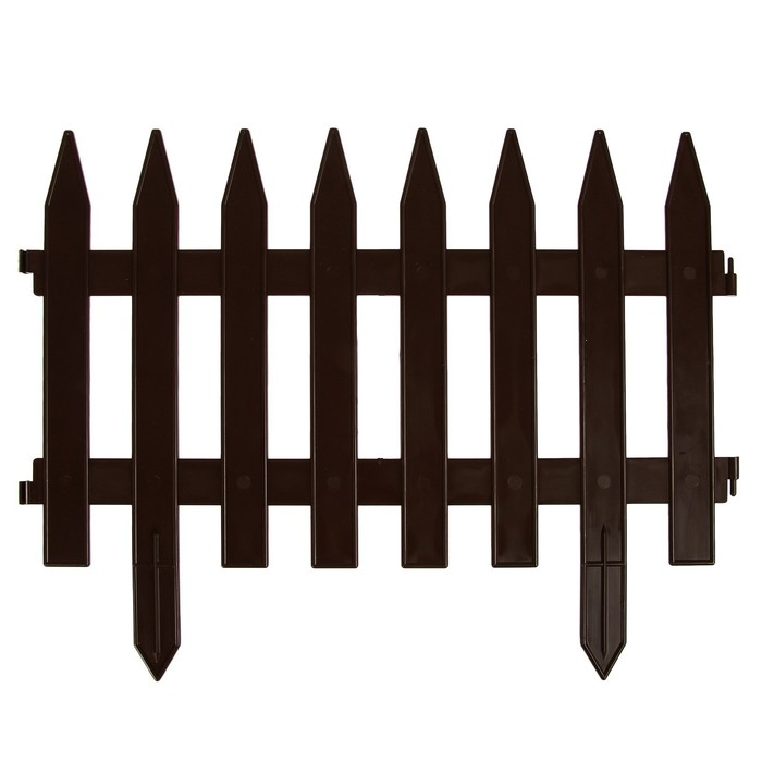 Ограждение декоративное, 35 &times; 210 см, 5 секций, пластик, коричневое, GOTIKA, Greengo