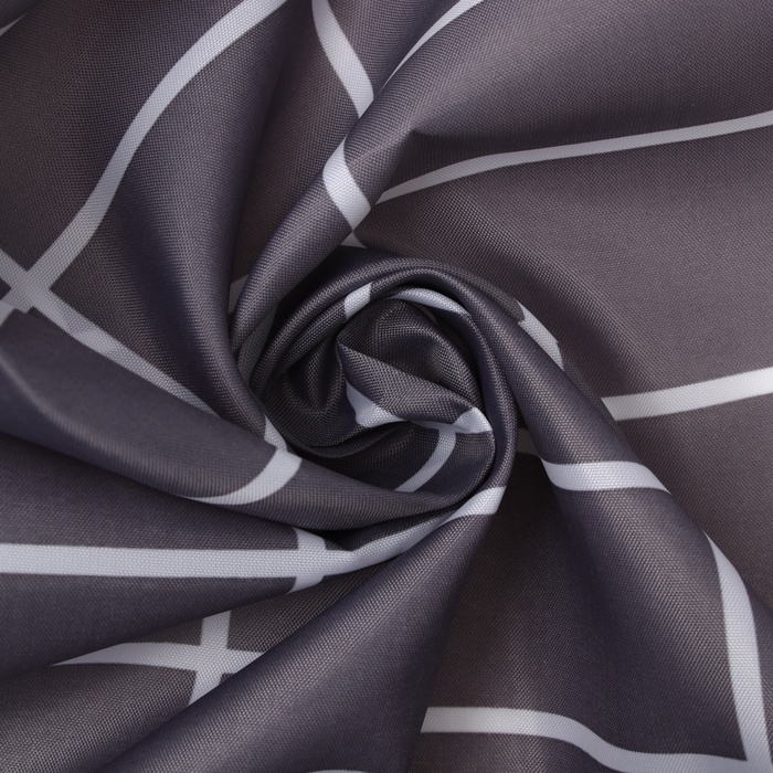 Штора для ванной Этель "Клетка", цв. серый, 180х180 см, полиэстер