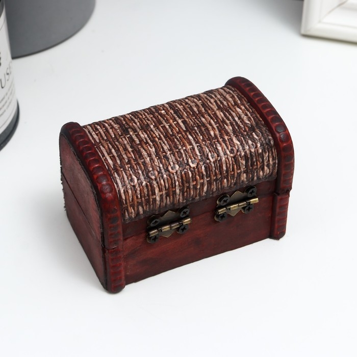 Шкатулка дерево сундучок Шкатулка дерево сундучок "Плетёнка" 6,3х8,8х6,5 см