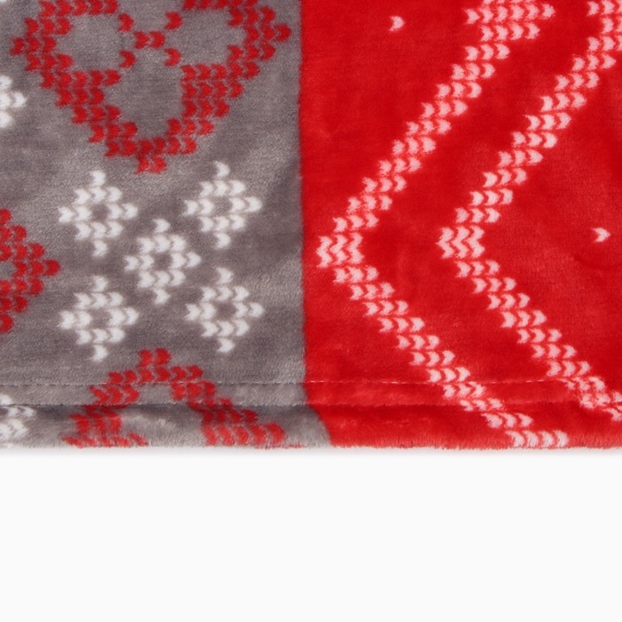 Плед LoveLife &laquo;Новогодний узор&raquo; 180х200 см,100% п/э, велсофт 280 гр/м2