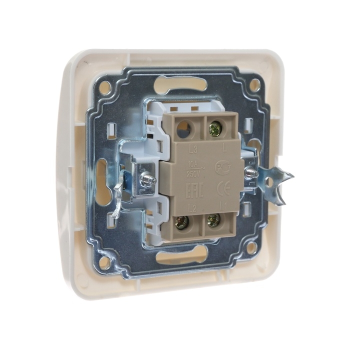 Выключатель проходной Luazon Lighting Выключатель проходной Luazon Lighting "Орион", 10 А, 1 клавиша, скрытый, белый