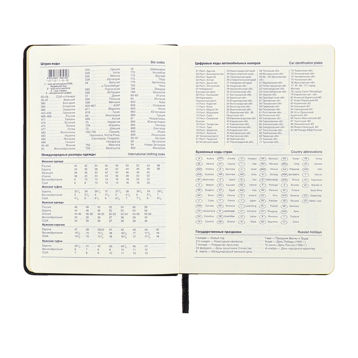 Ежедневник недатированный A5, 140л, клетка, кожзам, на резинке, желтый срез, Черный