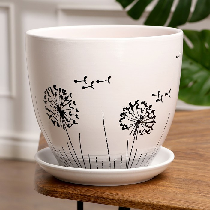 Горшок цветочный Одуванчик 5л с подставкой Горшок цветочный Одуванчик 5л с подставкой