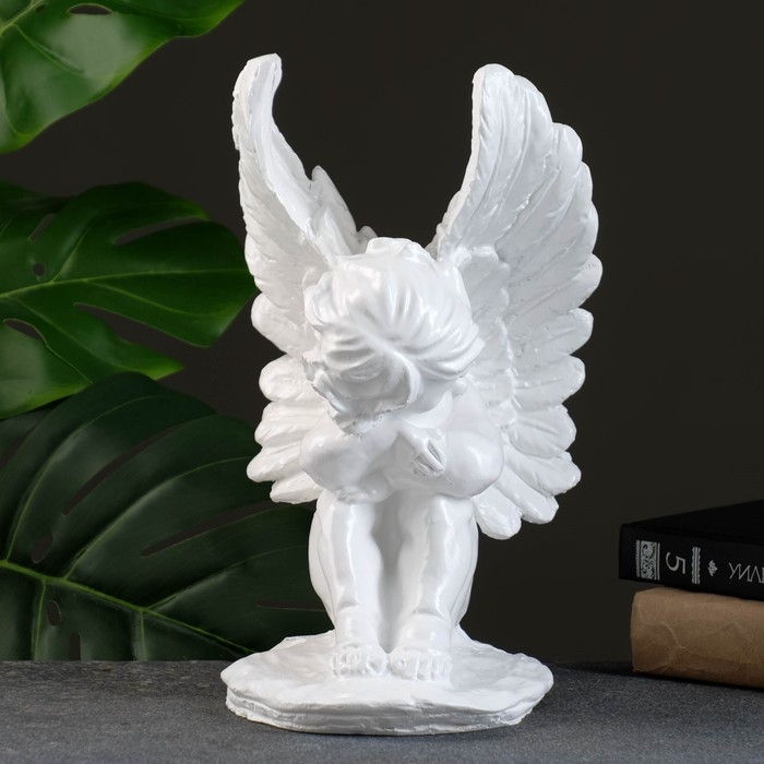 Фигура Фигура "Ангел средний с крыльями" белый, 18х28х20см
