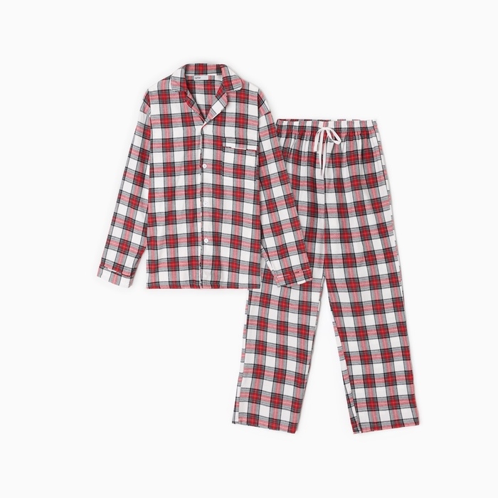 Пижама мужская из фланели (рубашка и брюки) KAFTAN р.56