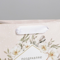 Пакет подарочный ламинированный, упаковка, &laquo;Нюд&raquo;, MS 18 х 23 х 10 см