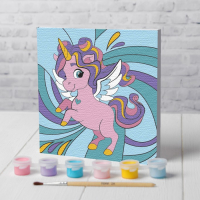 Картина по номерам для детей «Волшебный единорог», 15 х 15 см Картина по номерам для детей «Волшебный единорог», 15 х 15 см