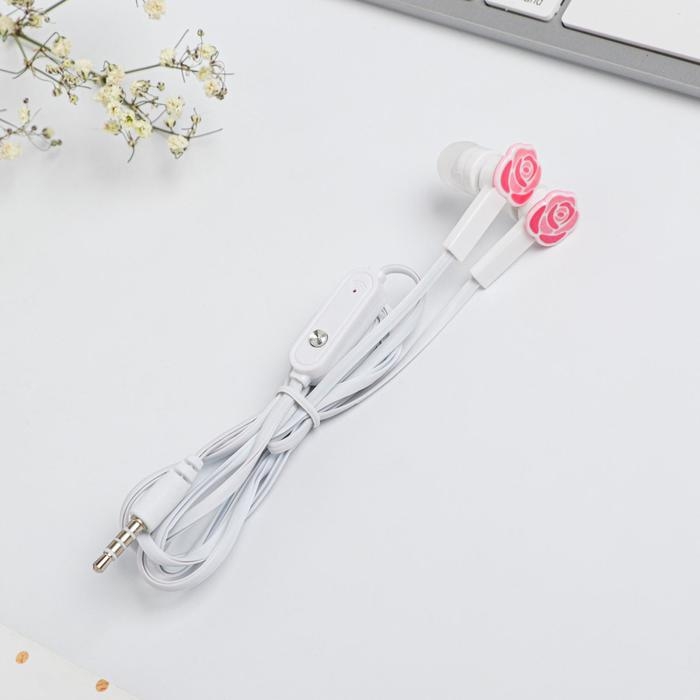 Наушники вакуумные в пакете &laquo;8 марта&raquo;, с микрофоном, 1,2 м, 10 х 15 см