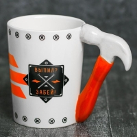 Кружка керамическая &laquo;Забей и выпей&raquo;, с формовой ручкой, 400 мл, цвет белый