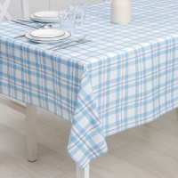 Клеёнка на стол Доляна &laquo;Клеточка&raquo;, на нетканой основе, ширина 137 см, толщина 0,2 мм, рулон 20 м, цвет голубой
