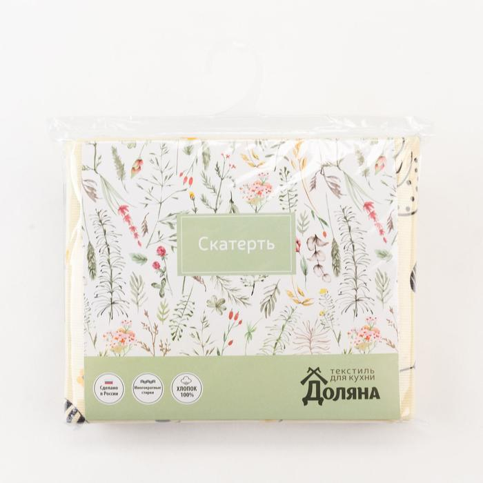 Скатерть пасхальная, Доляна Сhicken farm 220х144 см, 100% хлопок, 164 г/м2