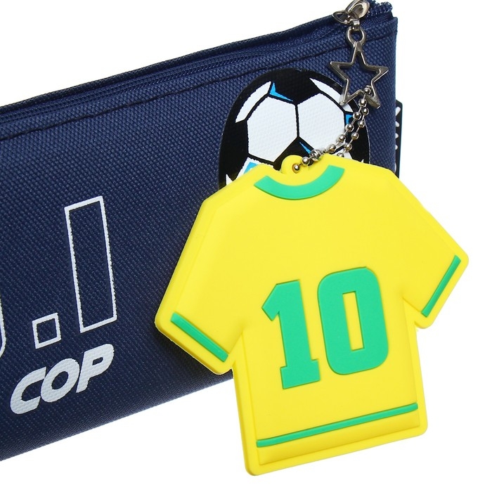 Пенал школьный на молнии "Футбол", микс