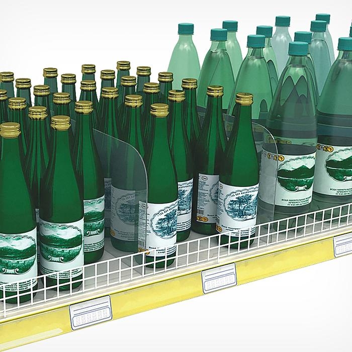 Пластиковый разделитель L-образный, 450&times;150&times;200 мм, прозрачный