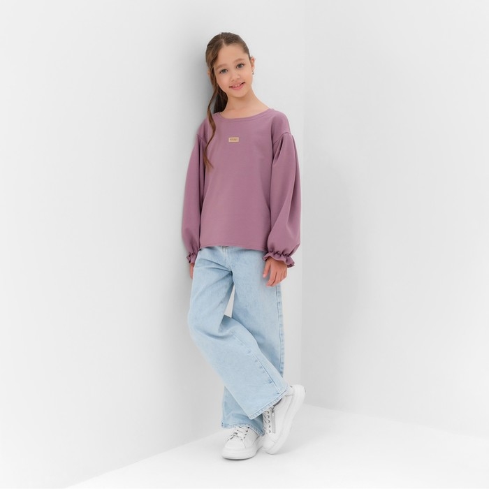 Джемпер для девочки MINAKU цвет пыльно-сиреневый, рост 122 см