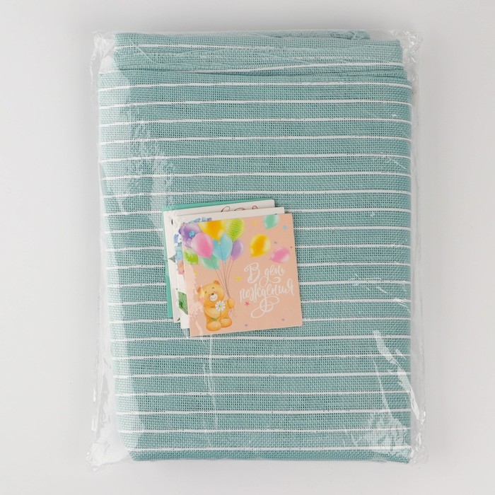 Мешковина упаковочная с нанесением «С Днём Рождения!» с открытками , 0,5 х 4 м Мешковина упаковочная с нанесением «С Днём Рождения!» с открытками , 0,5 х 4 м