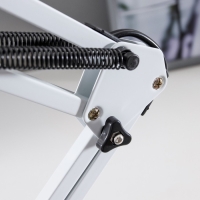 Лампа настольная Е27, h=55 см, шарнирная, на зажиме (220В) белая RISALUX Лампа настольная Е27, h=55 см, шарнирная, на зажиме (220В) белая RISALUX