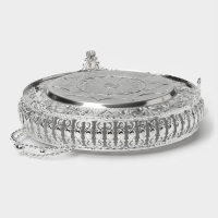 Поднос сервировочный &laquo;Солон&raquo;, 34&times;24,5&times;9 см, с ручками, цвет серебряный