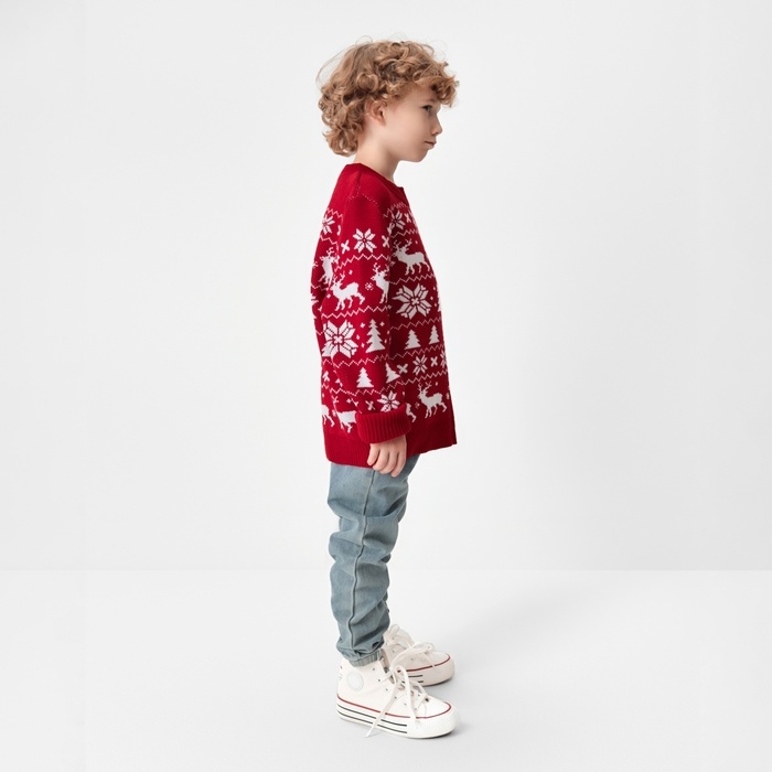 Джемпер вязаный детский KAFTAN "New Year" размер 36, (134-140 см)