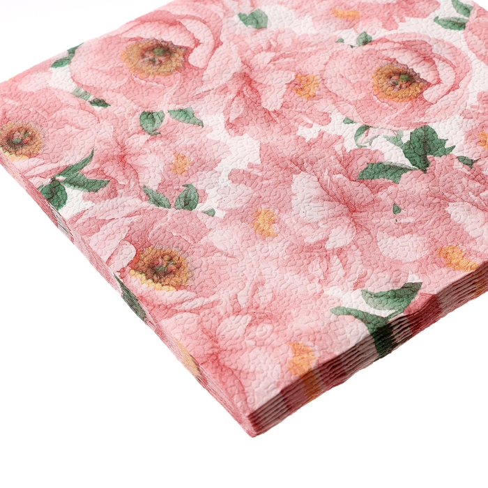 Салфетки бумажные двухслойные Салфетки бумажные двухслойные "Пионы", 33х33 см, набор 20 шт.