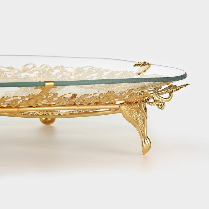 Этажёрка - фруктовница круглая, 2 яруса, d=29/20 см, высота 40 см, стекло