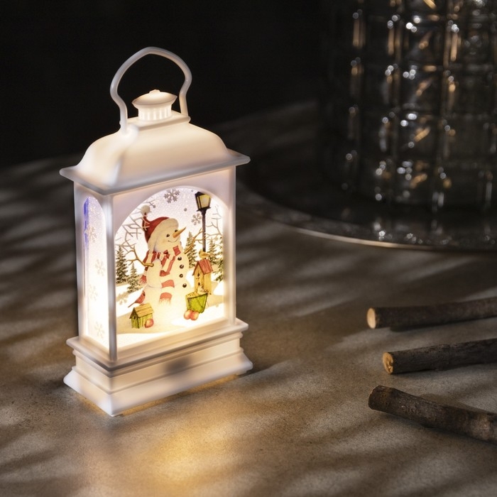 Светодиодная фигура «Фонарь со снеговиком» 7 × 13 × 3.5 см, пластик, батарейки AG13х3 (в комплекте), свечение тёплое белое Светодиодная фигура «Фонарь со снеговиком» 7 × 13 × 3.5 см, пластик, батарейки AG13х3 (в комплекте), свечение тёплое белое