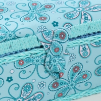 Шкатулка для рукоделия "Бабочки и цветочки на голубом" 20х20х11 см Шкатулка для рукоделия "Бабочки и цветочки на голубом" 20х20х11 см