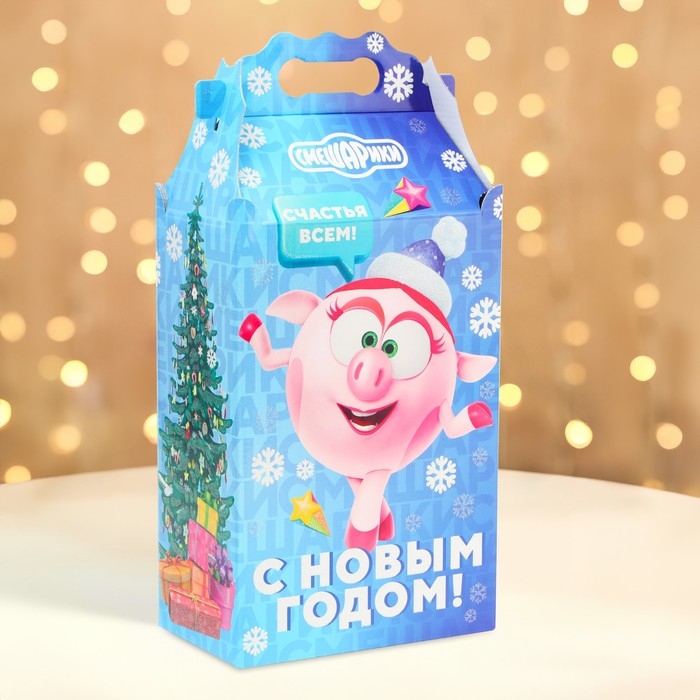 Новый год. Подарочная коробка Новогодняя Корпоратив Новый год. Подарочная коробка Новогодняя Корпоратив "Смешарики" лицензия 20,3 х 12,3 х 41 см.