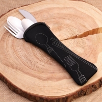 Набор туристический в чехле, вилка, ложка, нож, чайная ложка Набор туристический в чехле, вилка, ложка, нож, чайная ложка