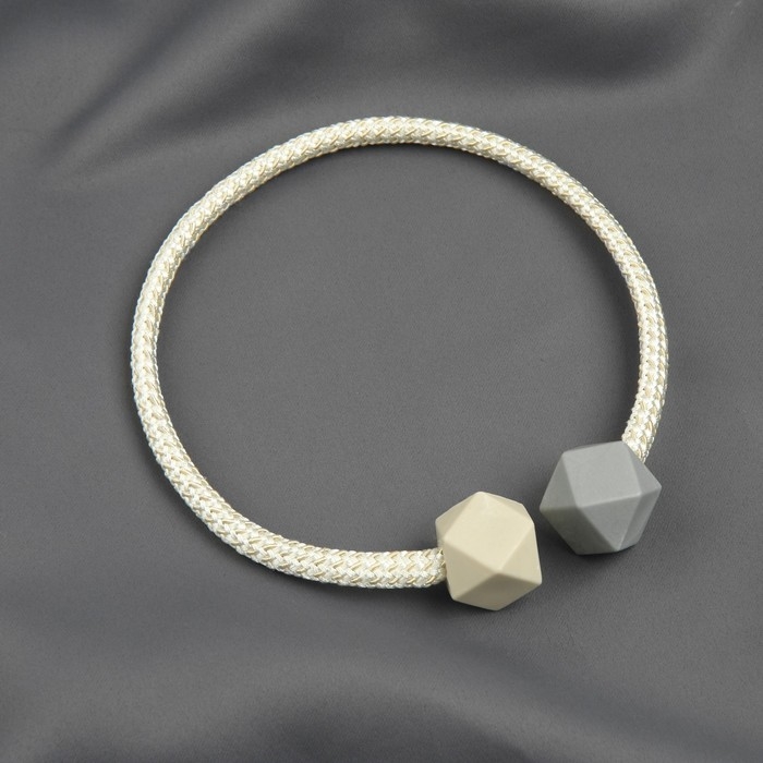 Подхват для штор &laquo;Камушки&raquo;, d = 3 &times; 46 см, цвет пепельно-бежевый/серый