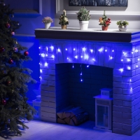 Гирлянда &laquo;Бахрома&raquo; 1.8 &times; 0.5 м, IP20, прозрачная нить, 48 LED, свечение синее, 8 режимов, 220 В