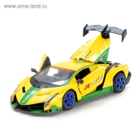Машина радиоуправляемая &laquo;Суперкар&raquo;, работает от аккумулятора, световые эффекты, цвет жёлтый