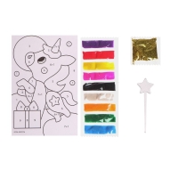 Открытка - фреска своими руками на новый год &laquo;Единорог&raquo;, новогодний набор для творчества