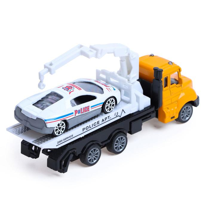 Грузовик металлический &laquo;Эвакуатор&raquo;, с машинкой, инерция, МИКС