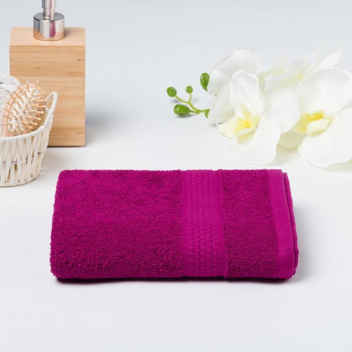 Полотенце махровое гладкокрашеное &laquo;Эконом&raquo; 70х130 см, цвет фуксия
